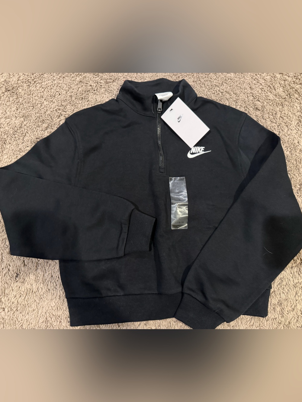 Nike Black Half-Zip sweatshirt with White Logo